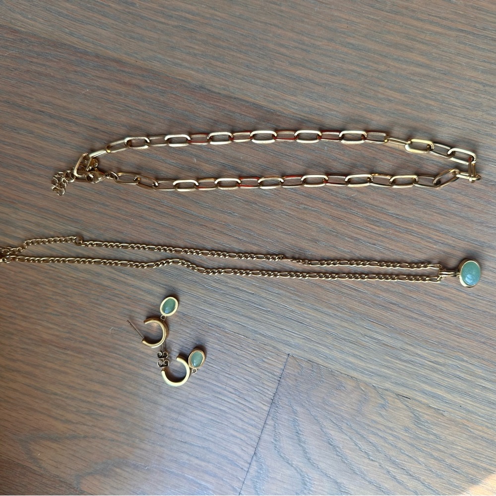 Gold and Green Jewelry Set